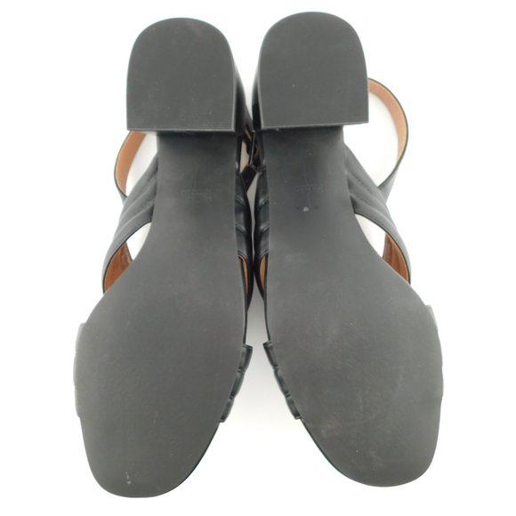 Unworn LINEA PAOLO Black Crossover Sling Back Block Heel Sandals 9.5 - Picture 6 of 8